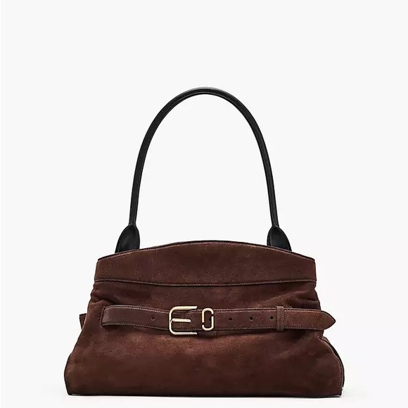 Marc Jacobs The Suede Dakota Satchel Dark Brown / Black